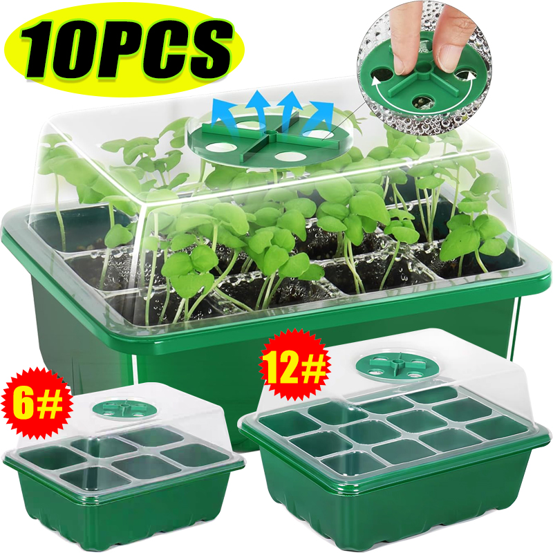 Propagation Tray Dome - 6/12 Bölmeli Yetiştirme Başlangıç Tepsi Seti,