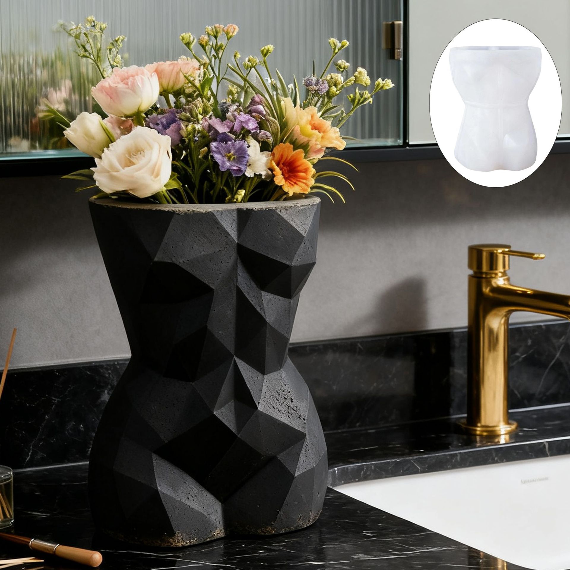 Gardening Tools Women - 3D Geometrik Kadın Vücudu Saksı Silikon