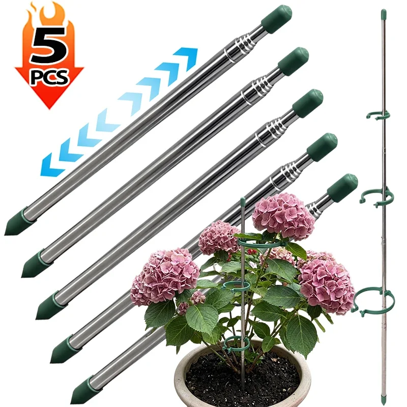 Gardening Tools Hoe - 5/1 adet geri çekilebilir bitki destek