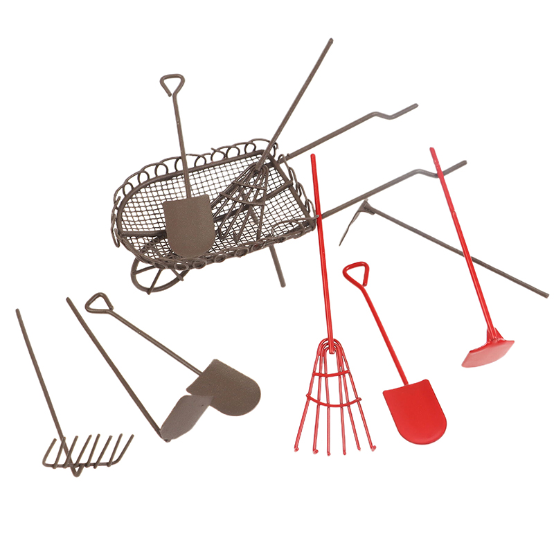 Gardening Tools Hoe - 1/12 Dollhouse Simülasyon Bahçe Aletleri Kiti