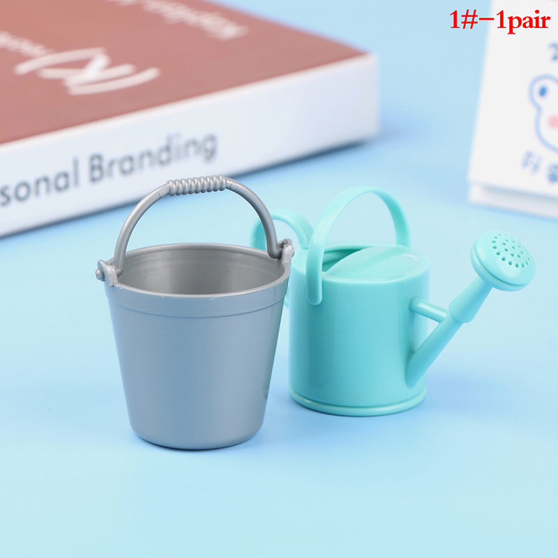 Gardening Tools Kids Set - 2 adet/takım plastik Dollhouse minyatür kova