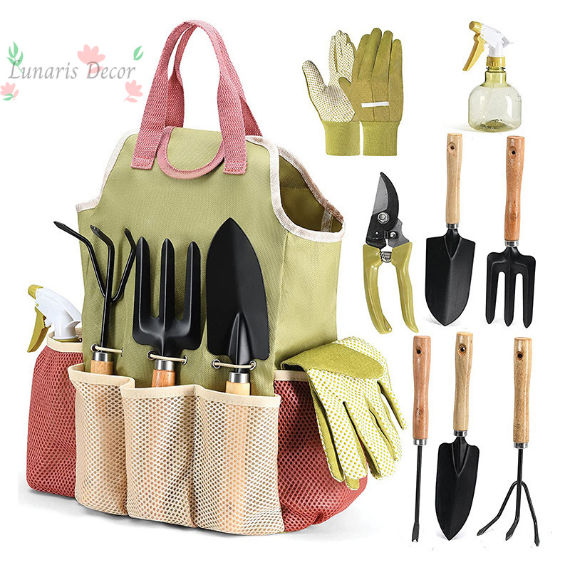 Gardening Tools Set Gift - 9 parçalı dış mekan bahçe alet