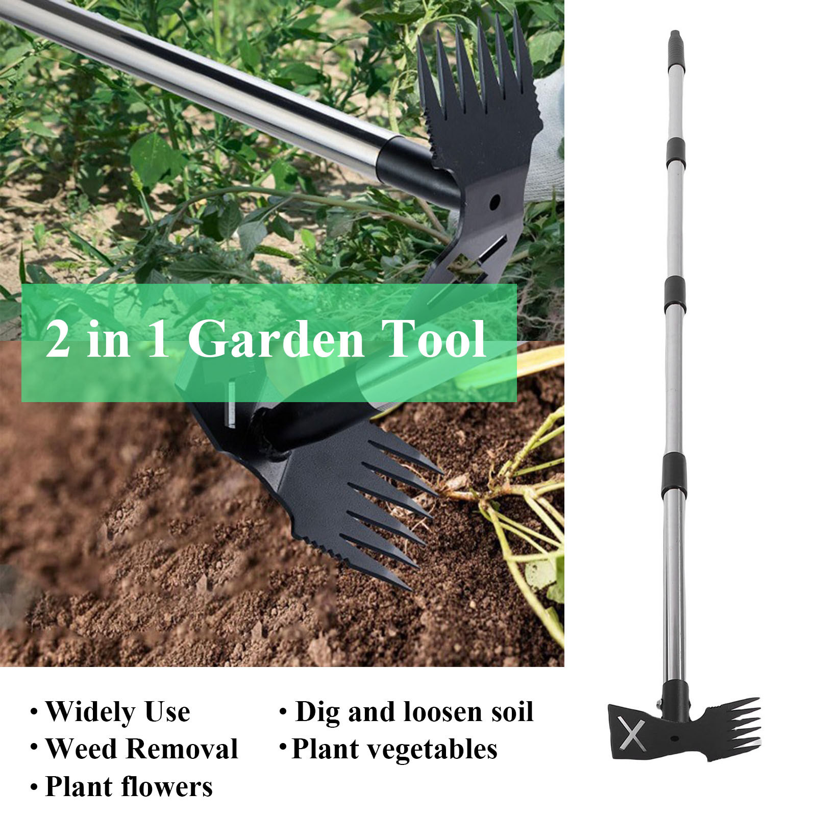Gardening Tools Hoe - 5 Parçalı Uzun Saplı Ot Çıkarma