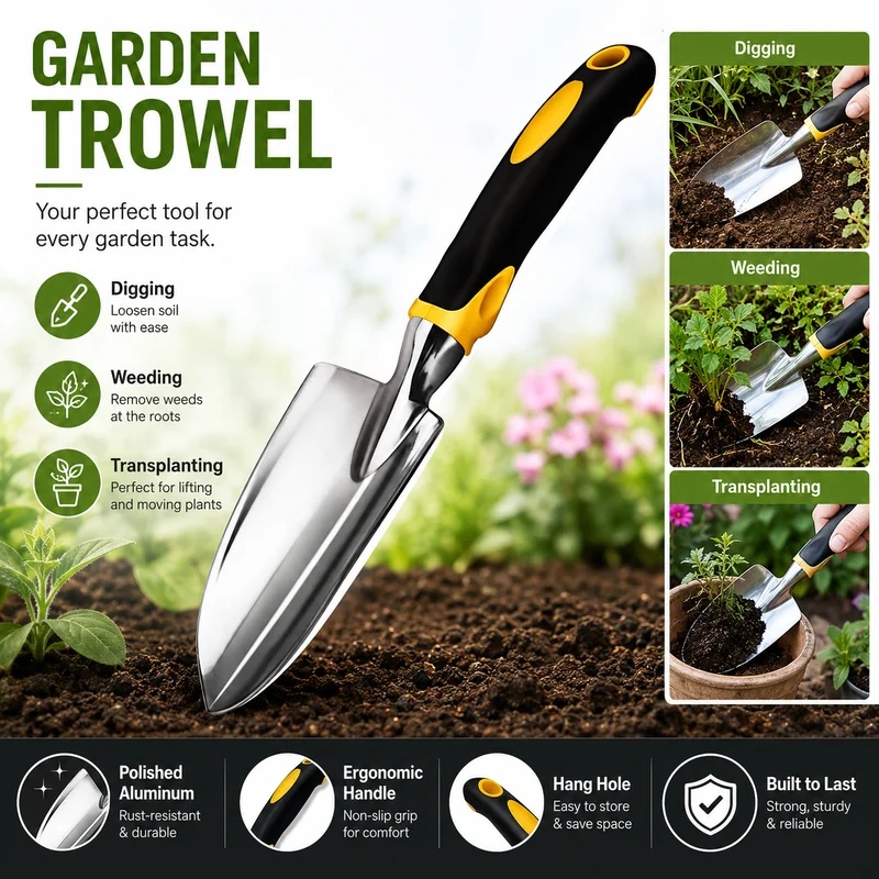 Garden Hand Trowel - Ağır Hizmet Tipi Paslanmaz Çelik El