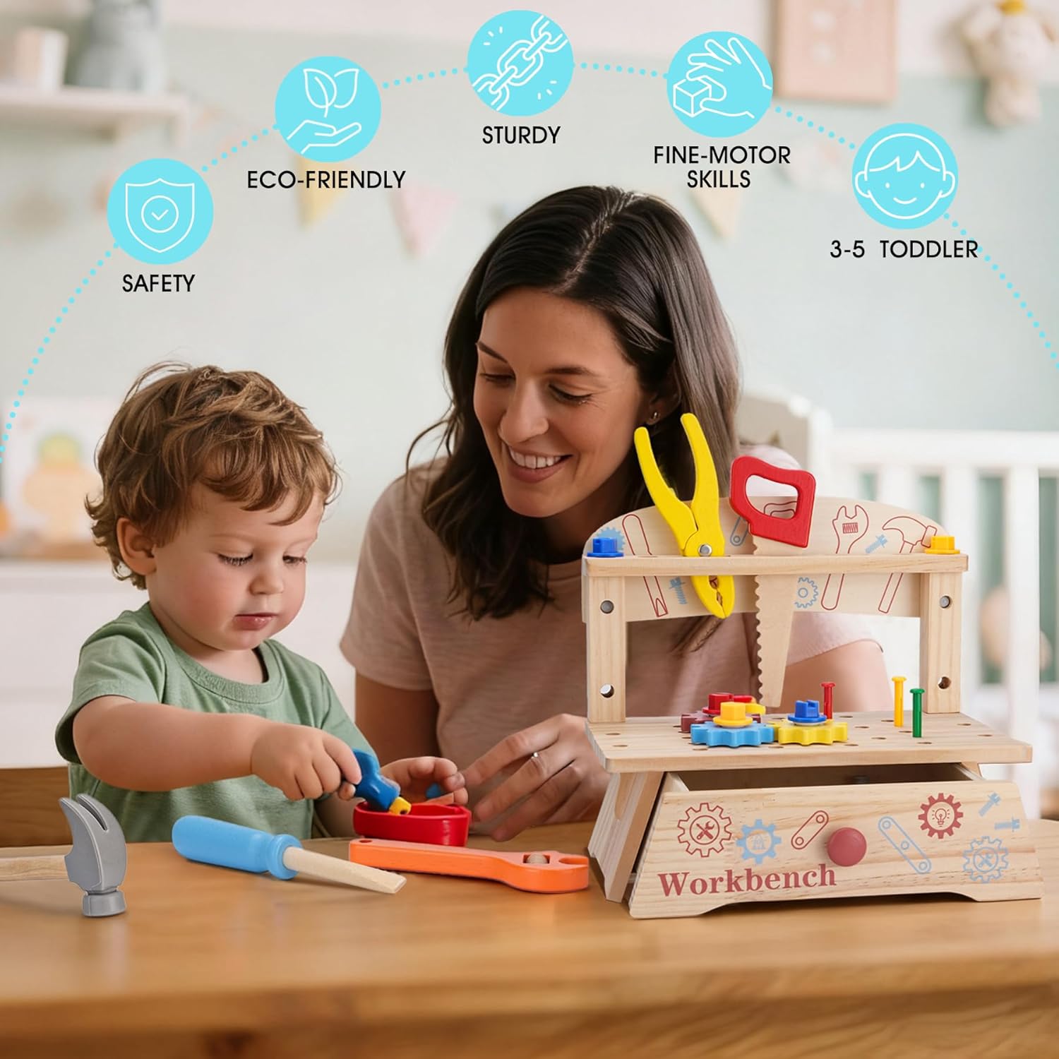 Çocuklar için Ahşap Alet Tezga - Gardening Tools Kids Set incelemesi ve fiyatı