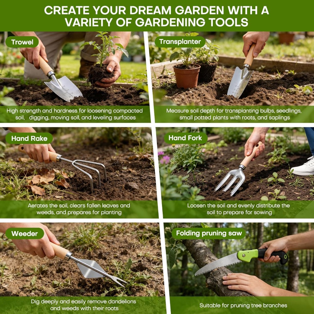 62 Parçalı Bahçe Alet Seti, Pa - Gardening Tools Set Gift incelemesi ve fiyatı