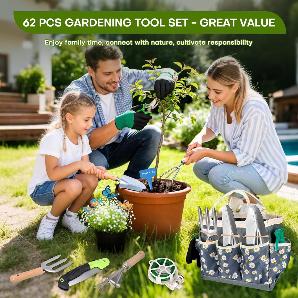 62 Parçalı Bahçe Alet Seti, Pa - Gardening Tools Set Gift incelemesi ve fiyatı