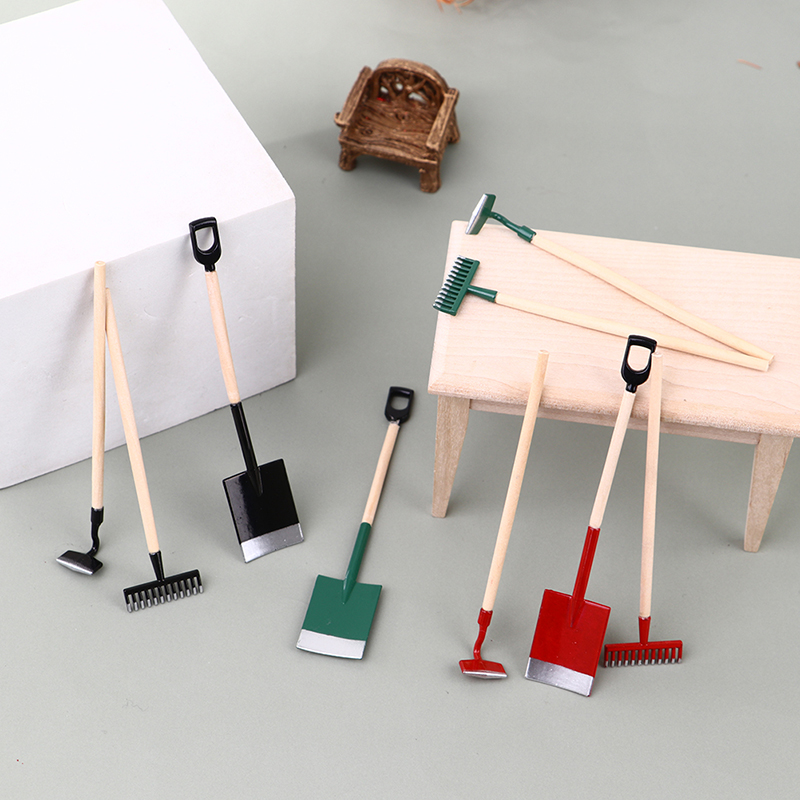 3 adet 1:12 Dollhouse minyatür - Gardening Tools Hoe incelemesi ve fiyatı